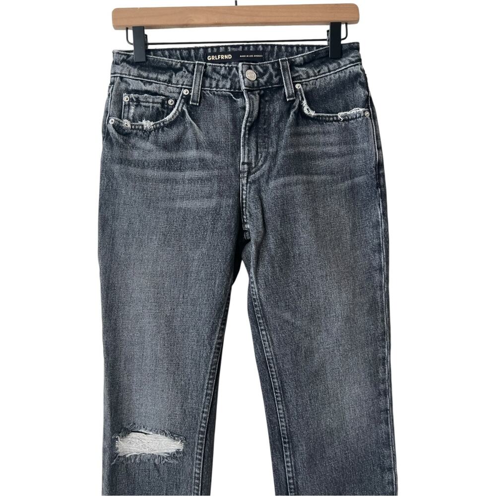 GRLFRND The Hailey Low Rise Slim Boot With Slit In Empire State Size 24 - Picture 4 of 10